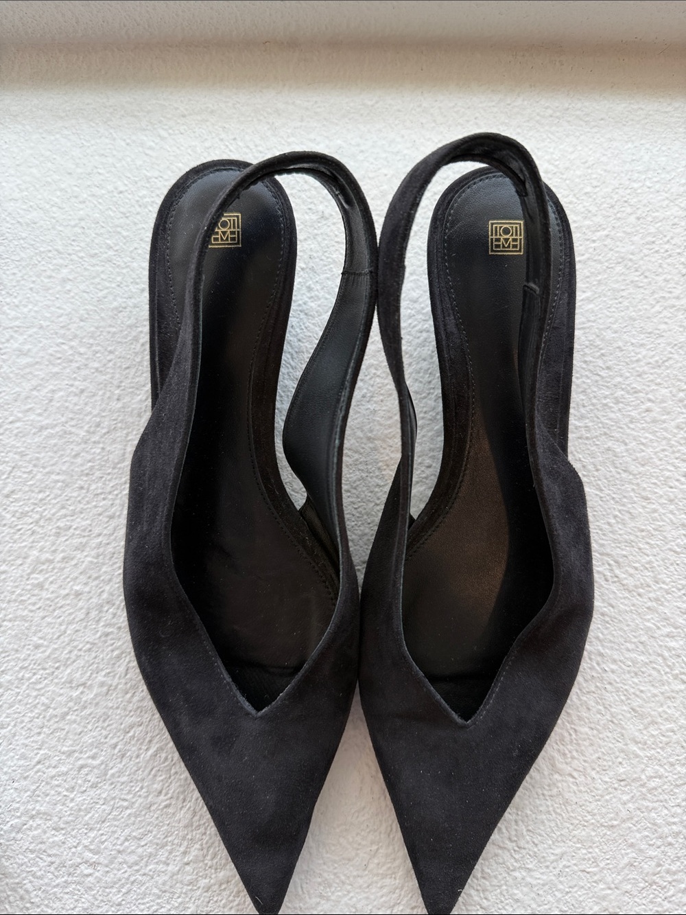 Toteme Black Pointed Slingback Flats